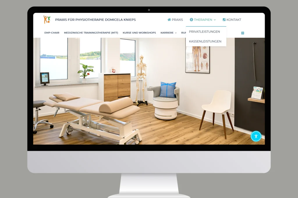 Webdesign Bildschirm mit einer Website